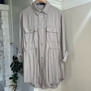 NWT Zara Collared Shirt Jacket